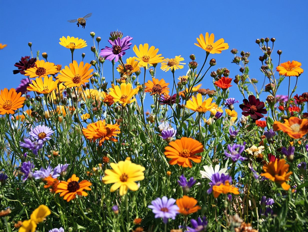 Colorful garden filled with drought-resistant annuals.