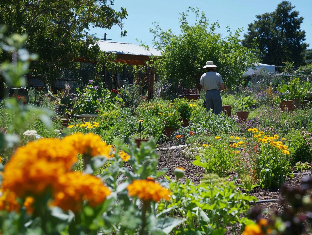 A beautiful drought-resistant garden showcasing various plants that thrive in dry conditions.