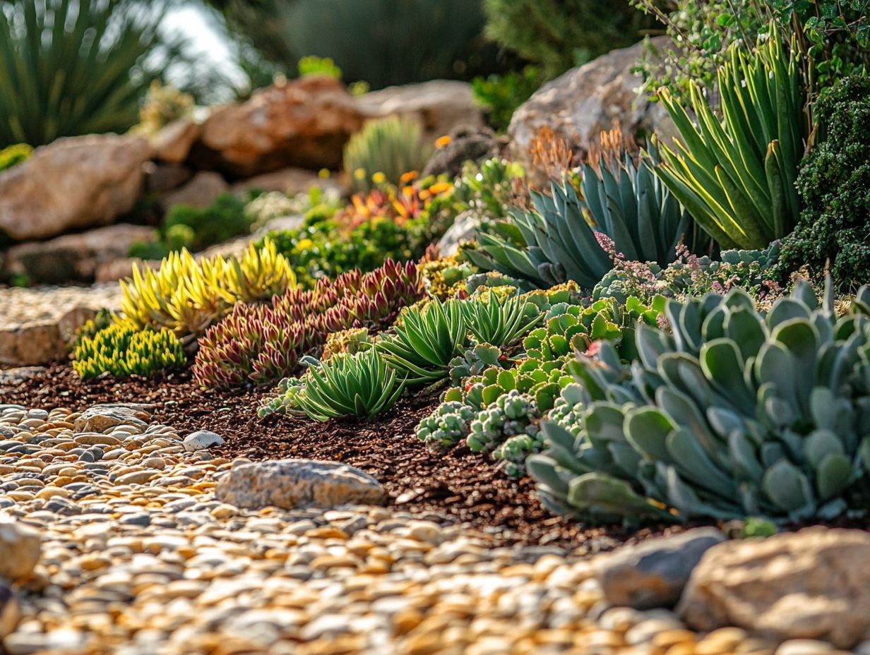 Visual representation of benefits of drought-resistant plants in landscaping