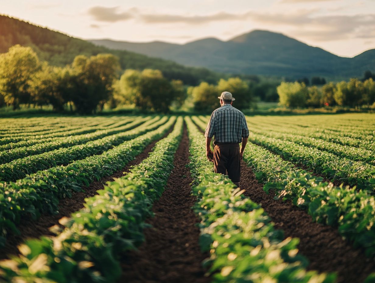 Dramatic visual showing the impact of soil degradation on crops.