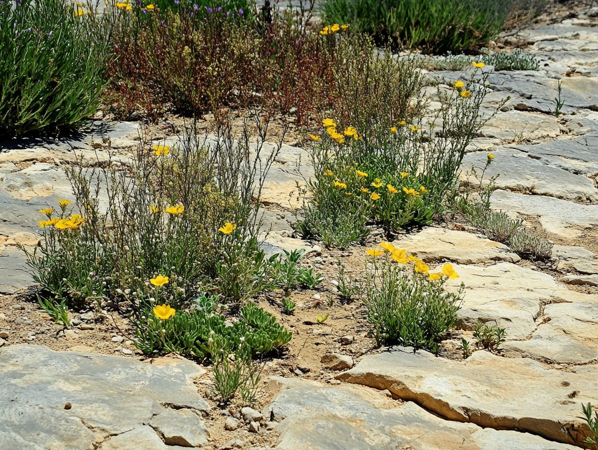 Illustration of drought plants used in erosion control