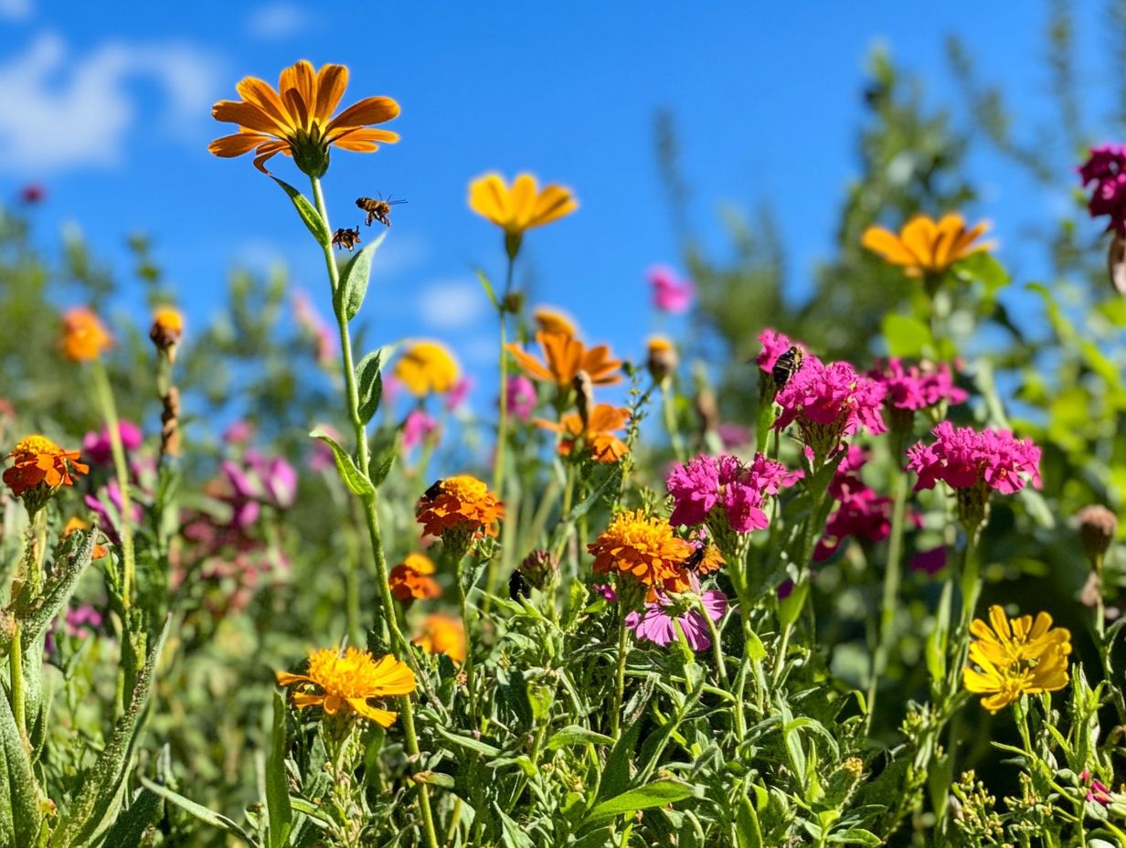 Illustration showcasing the role of drought plants in pollinator gardens.