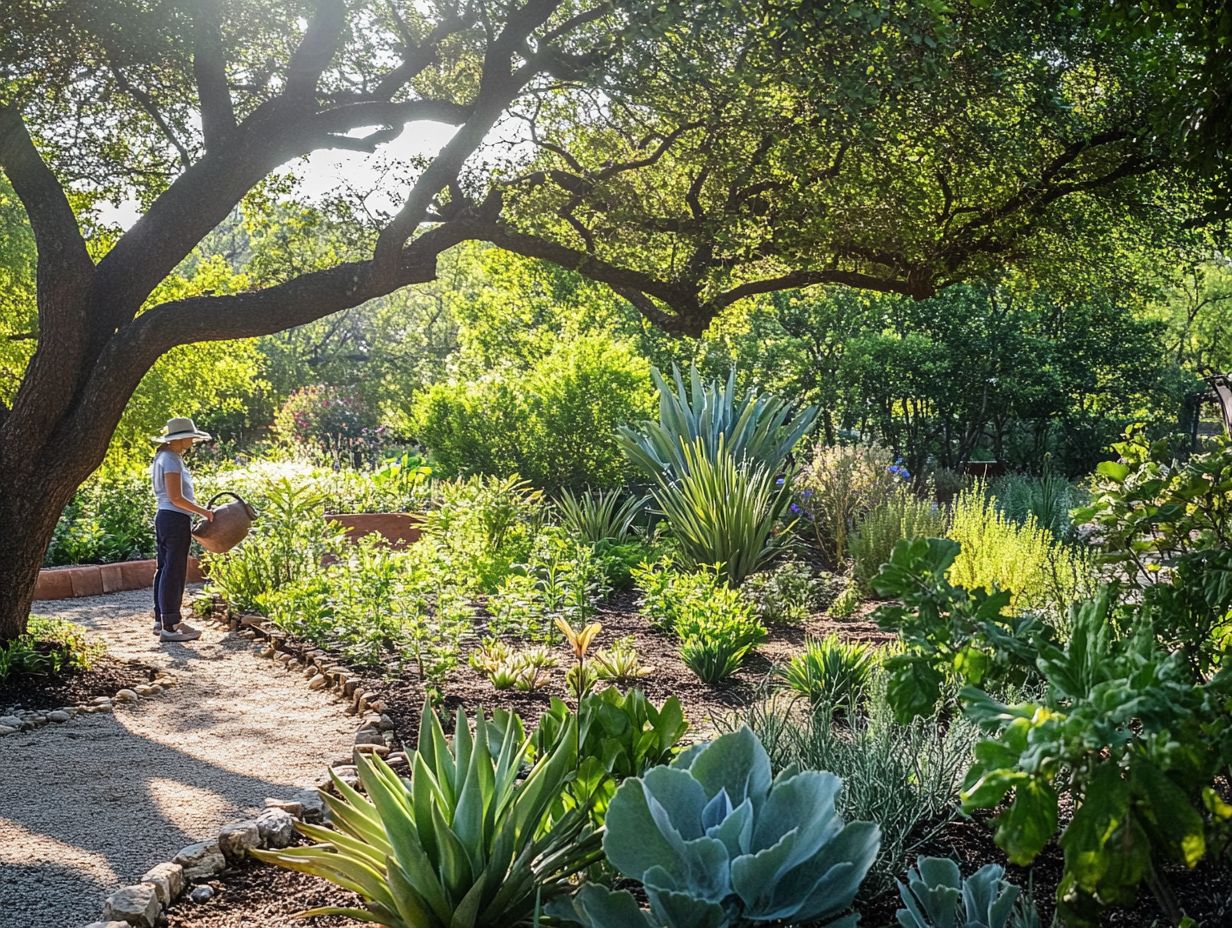 Illustration of drought gardening techniques