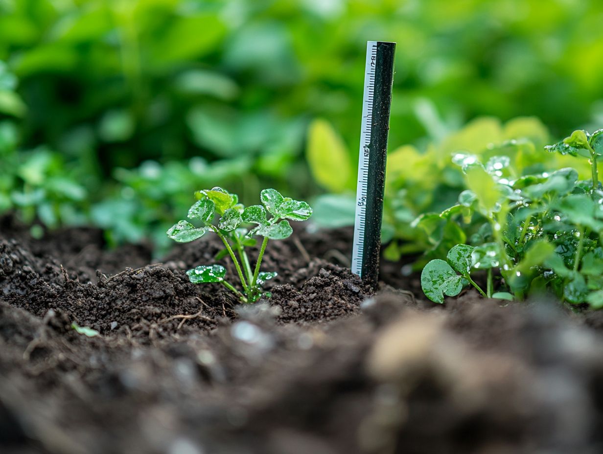 A person measuring soil moisture with modern sensors