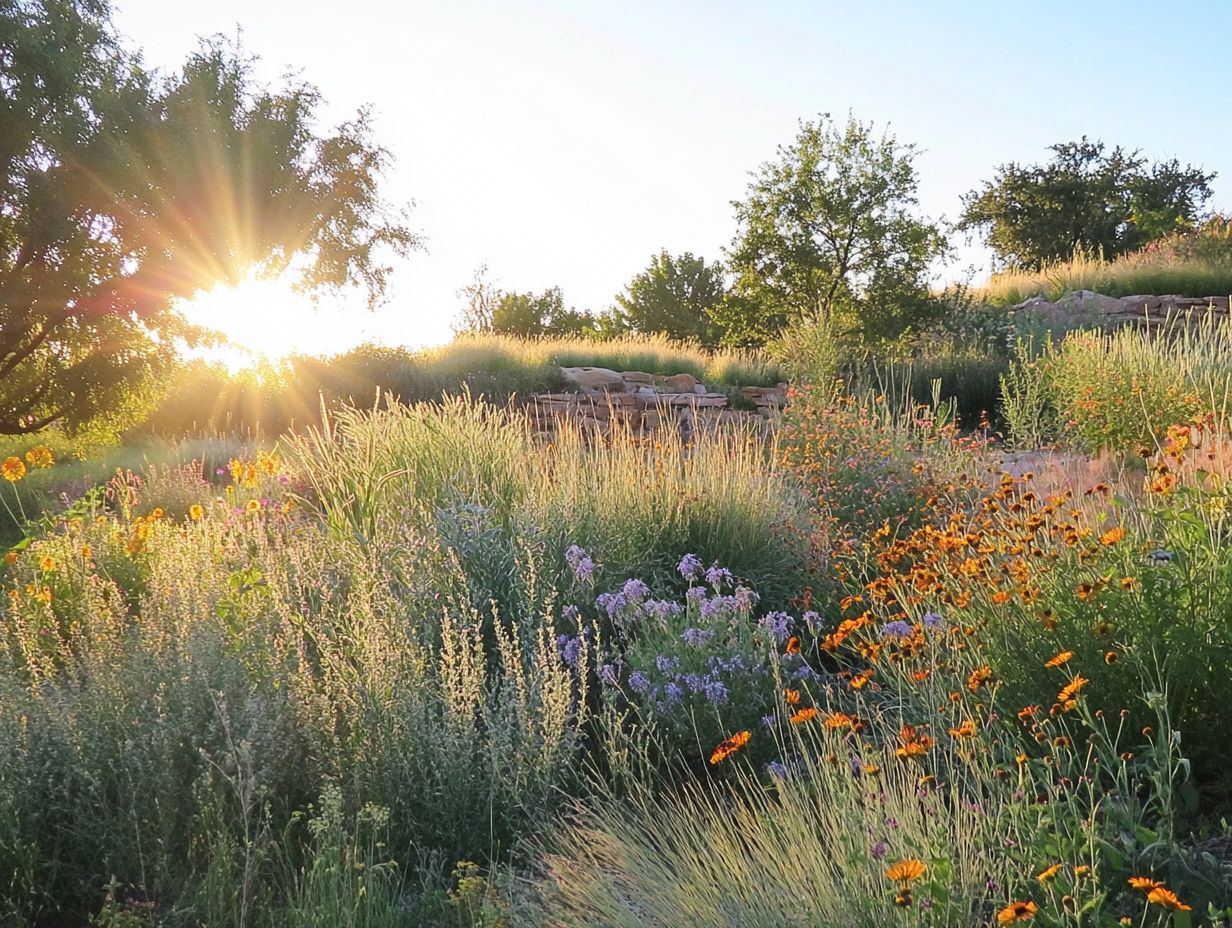 An overview image illustrating proper watering and fertilization techniques for native grasses.