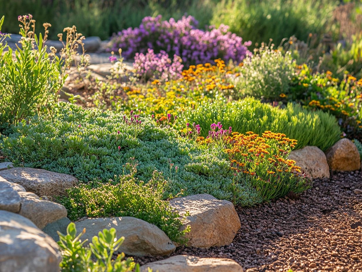 Image illustrating key drought-tolerant ground covers for gardens