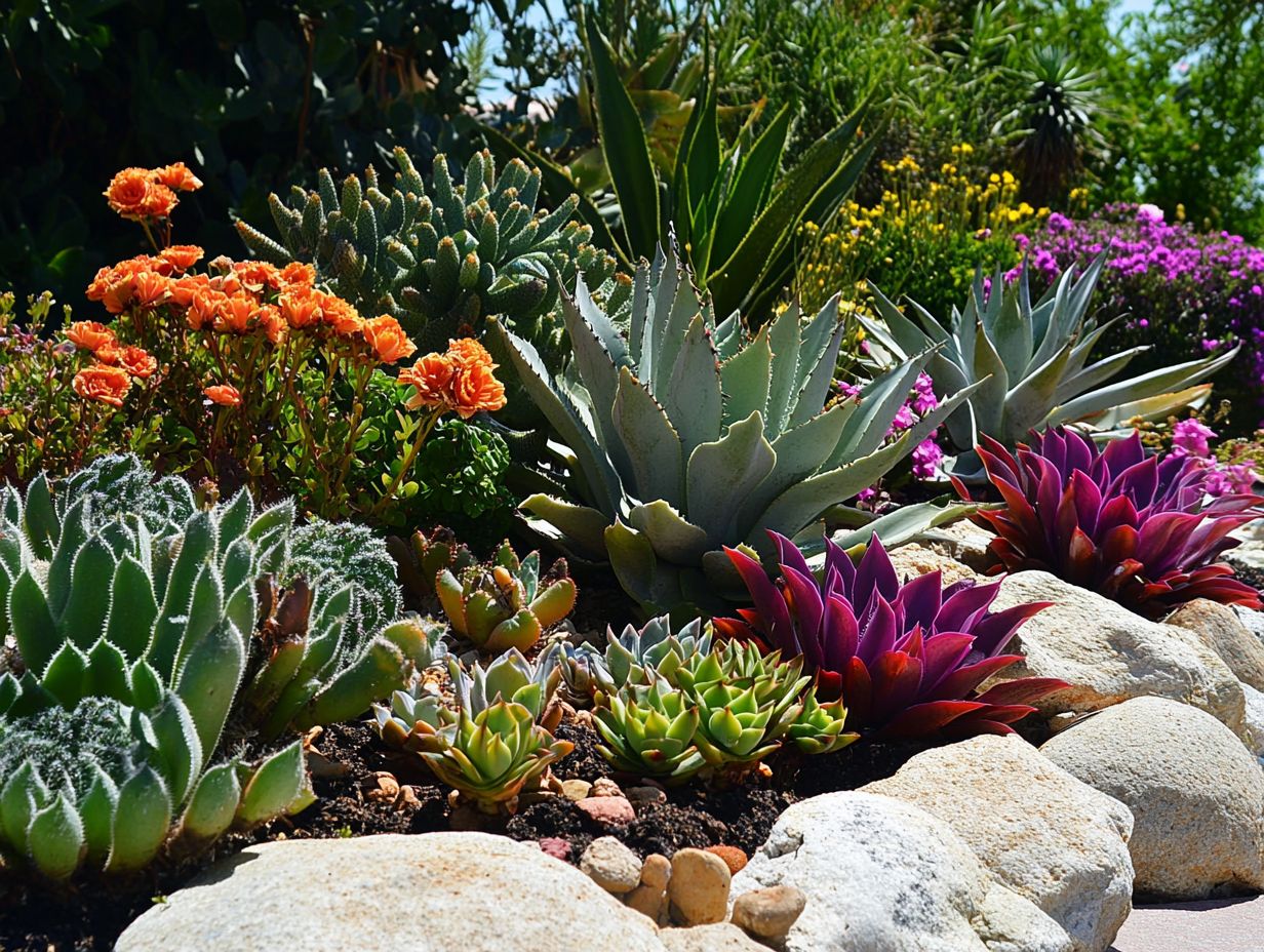 Agave plant in a drought-resistant garden