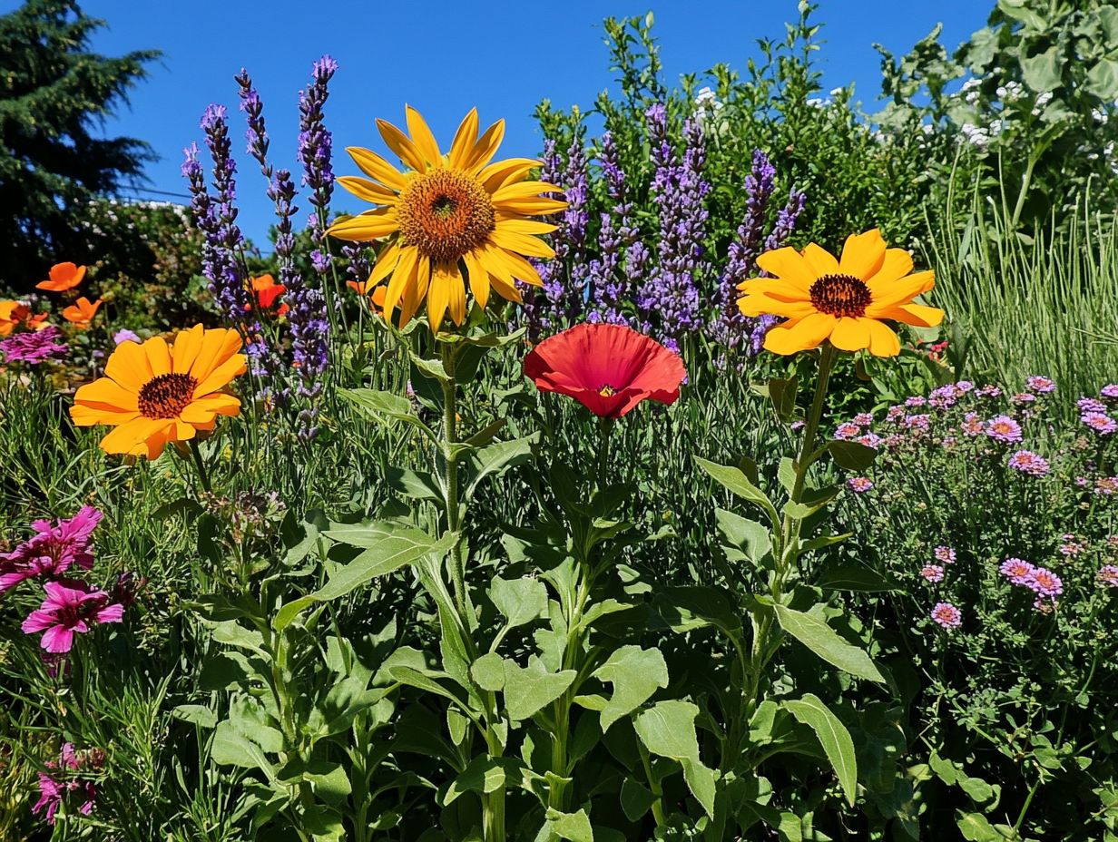 Colorful drought-resistant flowers enhancing garden beauty