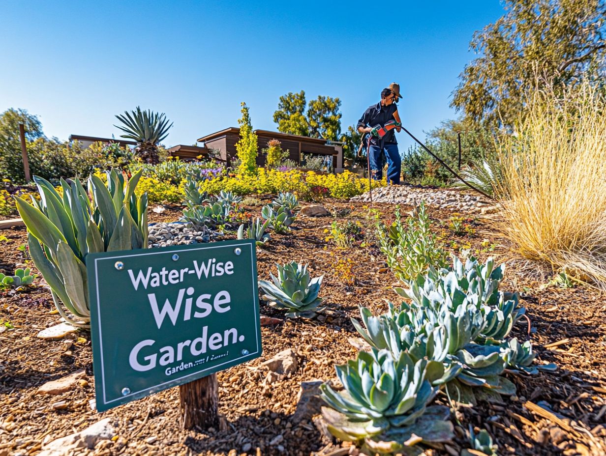 A vibrant drought-resistant garden showcasing diverse plants.