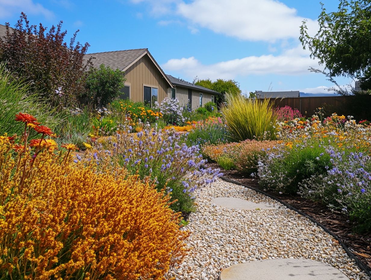 Gravel used in drought-friendly garden design