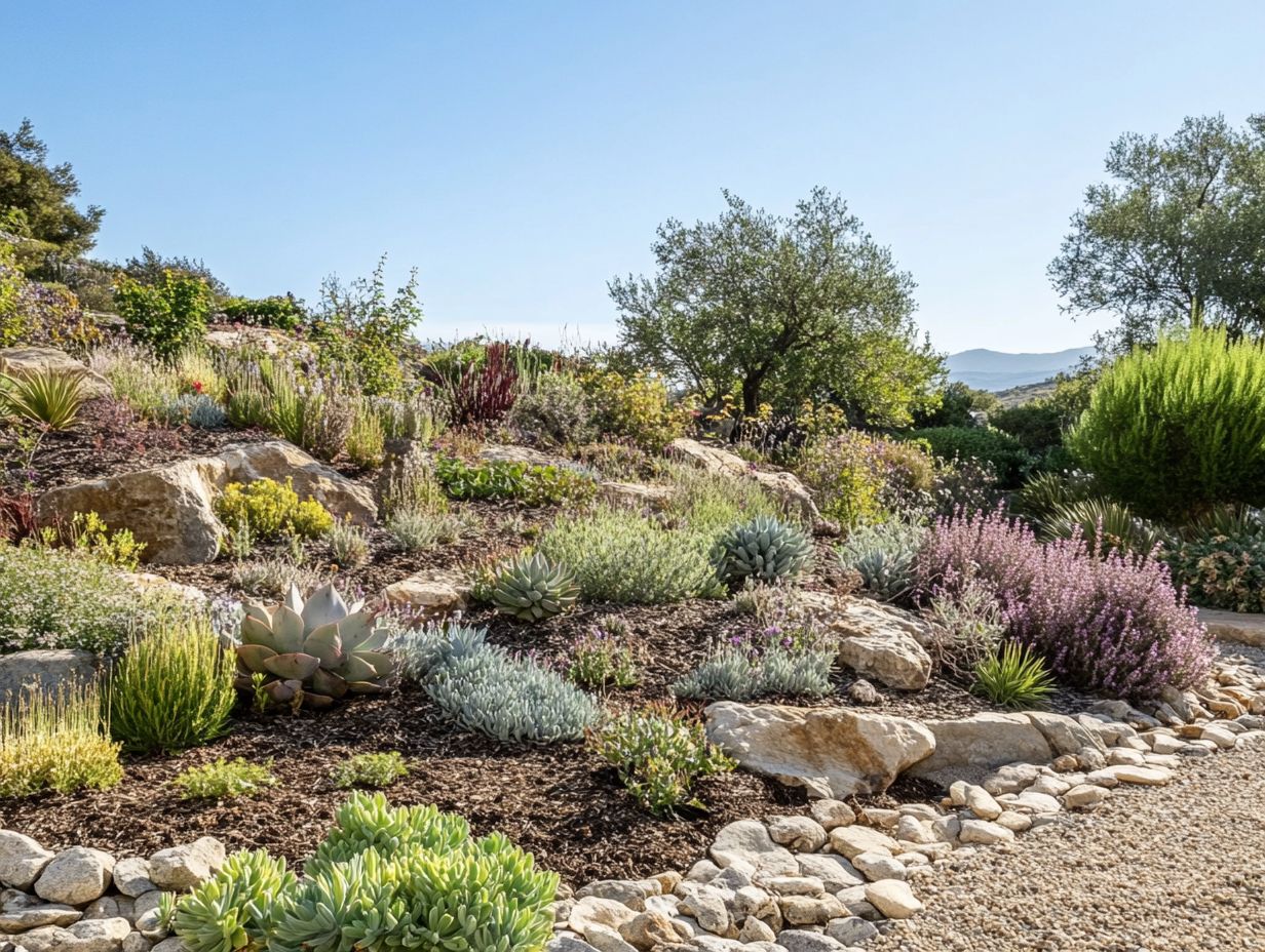 Different native plants suitable for drought landscapes