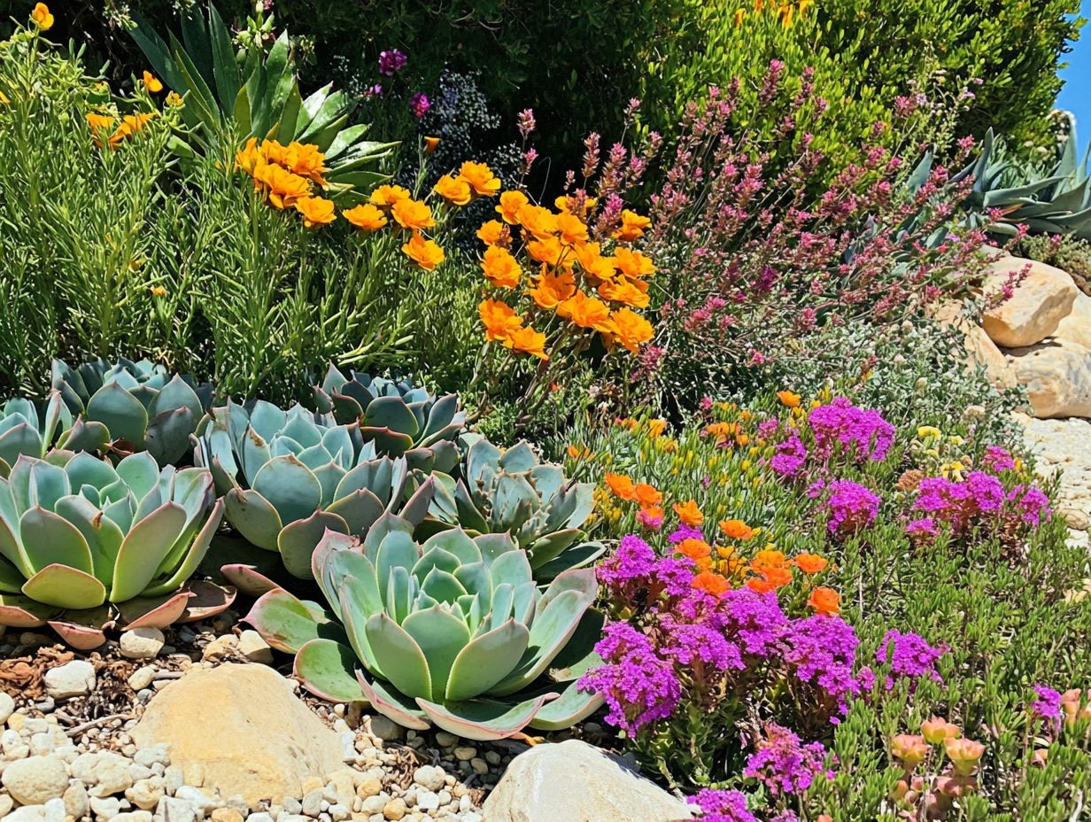 Image illustrating key takeaways for drought gardening