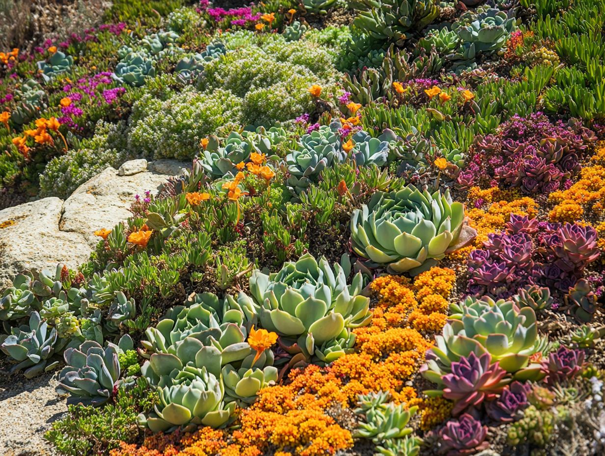 Vibrant drought-resistant ground covers that conserve water and prevent erosion