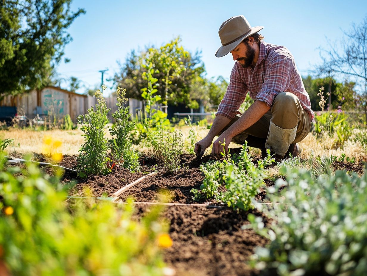 Image illustrating various tips for successful drought-resistant gardening