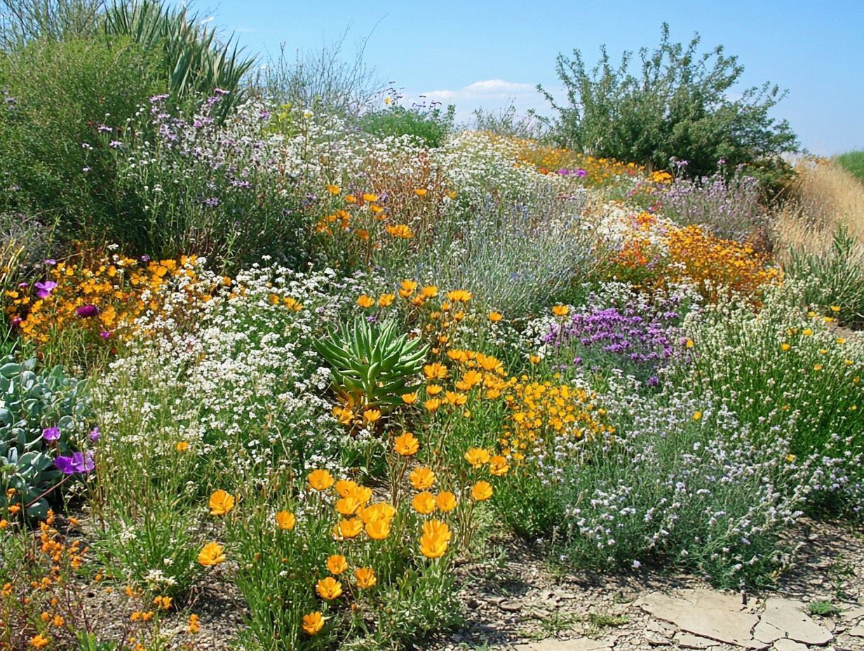 Illustration of native plants in a drought area