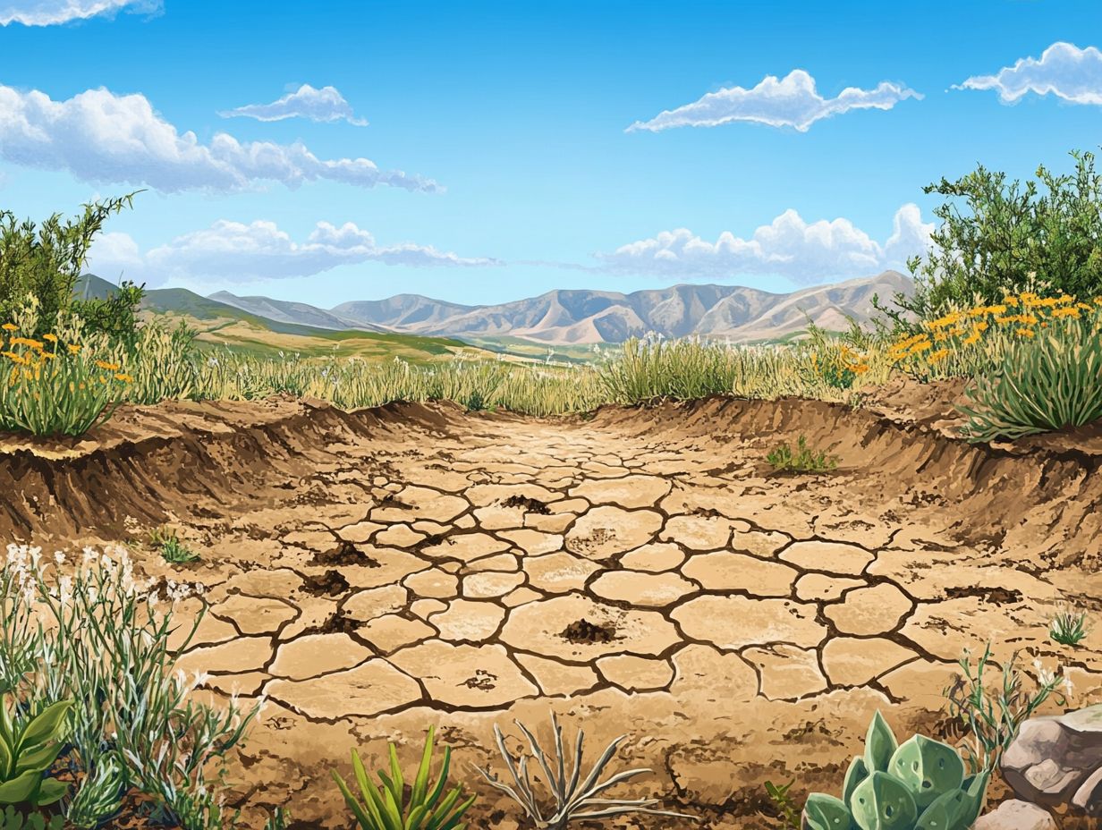 Illustration showing characteristics of soil suitable for drought-resistant plants.