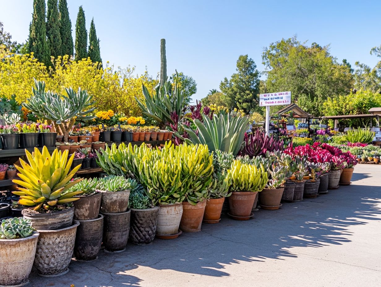 Image showing different types of drought-resistant plants available locally.